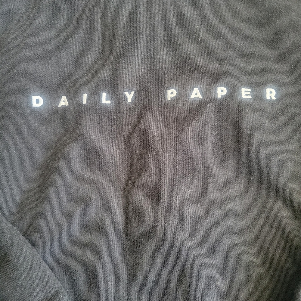 Daily Paper Men's Sweatshirt Center Logo Medium Black/White - Picture 2 of 4